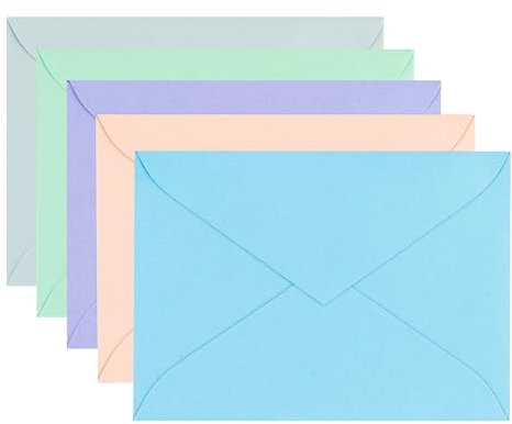 ÖKI Briefumschläge Pastellset | Für Gutscheinkarten, Geldgeschenke, kleine Grußkarten, etc. | Blau, Grün, Pfirsich, Grau, Lila | Briefkuvert/Briefhülle | Größe C7 81 x 114mm | 10 Stück