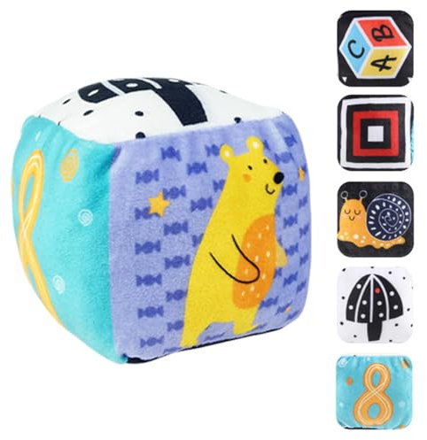 Baby-Rasselball, weicher strukturierter sensorischer Ball, leicht zu greifender klassischer Ball für Kinder, bunte Etikettenbälle für 3, 6, 9, 12 Monate alte, Mädchen, Neugeborene, Kleinkinder