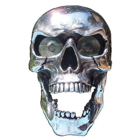 Faro con Teschio LED per Moto e Auto - Decorazione Cromata per Luce Frontale e Halloween