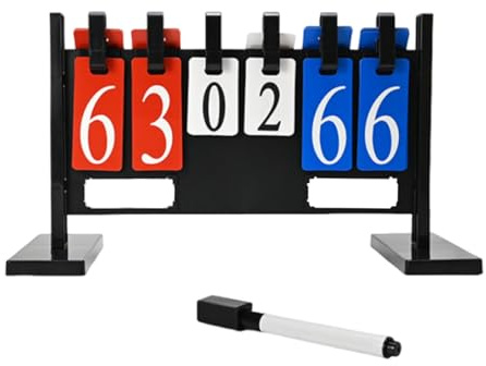 Fenteer Segnapunti da Tavolo Tabellone segnapunti Sportivo a 4 cifre Flip Number Tabellone per Giochi Tennis Calcio Biliardo