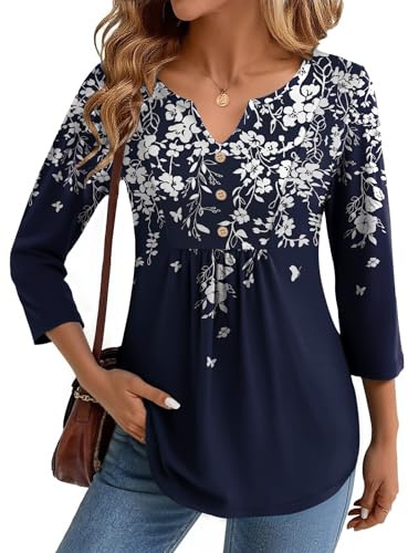 Zeagoo Womens Floral Work Blouse Tops Dressy Casual Shirts