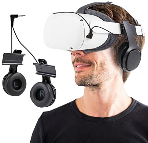 Globular Cluster Cuffie VR Stereo Compatibili con Meta Quest 2 Elite Head Strap/Originali Head Strap, Bass On Ear, Suono 3D a 360 Gradi,nero