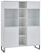 trendteam smart living - Highboard Schrank Vitrine 3D-Optik - Wohnzimmer - Aufbaumaß (BxHxT) 130 x 168 x 42 cm - Farbe Weiß - 330000200