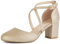 Greatonu Womens Court Shoes Mid Heel Chunky Dress Sandals Ladies Ankle Strap Wedding Party Pumps Gold Size 5