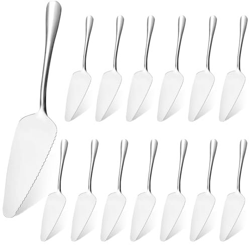 Bootoow Tortenheber Set Edelstahl,14 Stück Kuchenschaufel Edelstahl Poliert Kuchenmesser Mit Gezackten Kanten Für Küchen Restaurants Partys,Spülmaschinenfes Tortenheber Set