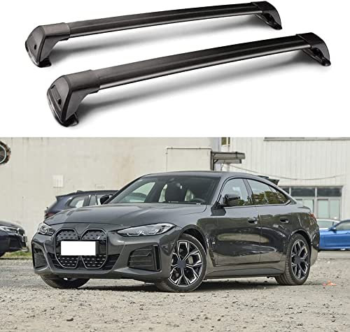JIMORY 2 Stück Auto Relingträger Dachträger Crossbar, für BMW i4 Gran Coupe 2022 2023 2024 Querträger Lastenträger Fahrrad DachbüGel Gepäckträger