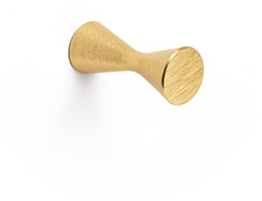 Gedotec Garderoben Haken - Kleiderhaken Garderobe vintage | DIABOLO 7014 | 1 Stk Kleiderhaken Wand 21 x 50mm | Garderobenhaken Messing gebürstet aus Alu | Haken zum Schrauben Wandhaken Handtuchhaken