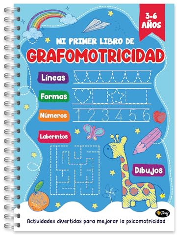 Finoly Vorschule Übungshefte ab 3-6 | Schwungübungen ab 3 Jahre für Jungen und Mädchen | Graphomotorik Buch A4 (Grafomotorik Buch auf Spanisch)