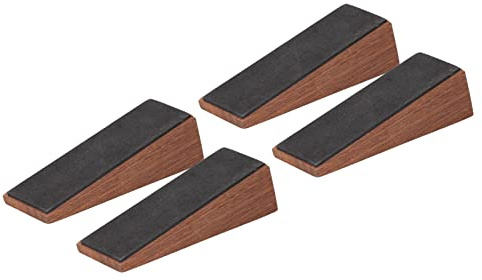 4-pack TräDörrstoppare, Dörrstoppare Kil Triangulär Trädörrkil Anti-halk Dörrstopp för Golv Kraftig Dörr, Dörrstopp för Sovrum Vardagsrum Badrum (mörkbrun)