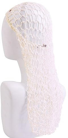 LUMoony Haarnetz 43cm Haarnetze Für Damen Kopfhaube Haarnetz Haarnetz Langes Haar Snood Abdeckung Turban Netzmütze Mesh-Haarnetz Haarschmuck Haarschutznetz für Frauen Mädchen