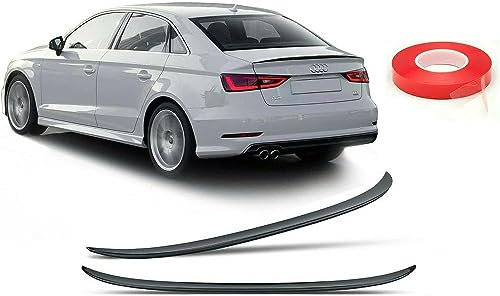 Heckspoiler Lippe Spoiler Spoilerlippe Schwarz Glanz Passend für Audi A3 Sedan Ab 2013- und Doppelkleber, Heckspoiler Lip ABS Kunststoff