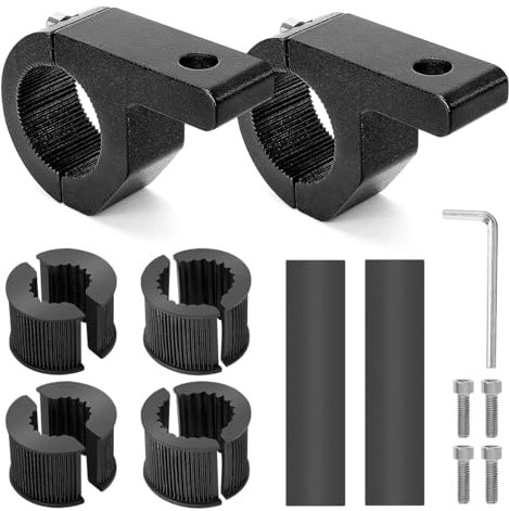 WOWLED Universal Work Light Bar Mounting Kit, 19-32mm Tube Clamps, Roof Rack Clamps for Off-Road Vehicles, Car, Truck, Boat - Black 1 Pair