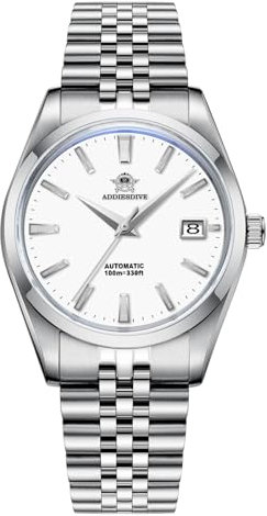 ADDIESDIVE 39 mm Herren Analog Automatic Uhr Blasenspiegelglas NH35 Mechanische Uhren mit Edelstahl Armband AD2029