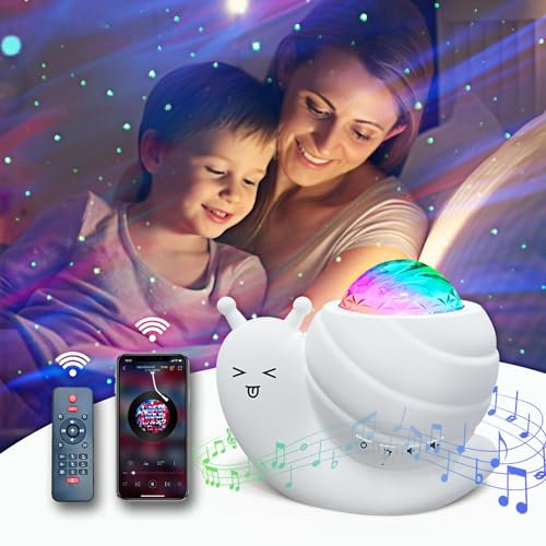 Mycket Veilleuse Etoile Projection 4 en 1 Aurore Galaxie, Veilleuse pour Chambre à Coucher avec Télécommande/Haut-parleur Bluetooth Musique/Changement de Couleur/Minuterie pour Enfants et Adultes