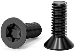 ORTAVA 100 viti a testa svasata M3 x 8 mm, viti a testa svasata Torx, in acciaio inox 304, con testa a esagono incassato/Torx (ISR/TX) secondo la norma ISO 14581/DIN 965, per macchine, mobili (nero)