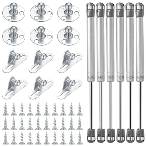 AG LogiShop Pack 6 Amortiguadores de Gas 100N para Muebles de Cocina | Pistones de Gas para Muebles Cocina y Salón, Ventanas, etc.