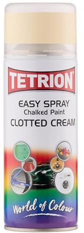 Tetrion Easy Spray Clotted Cream Chalky Finish Spray Paint Matte Effect for Wood, Metal, Ceramic & Plastic Quick Dry 400 ml