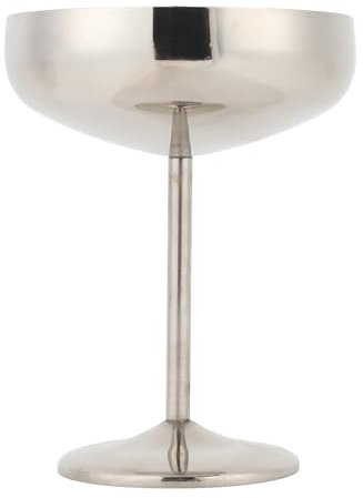 Fdit Copa de Vino de Metal, Taza de Cóctel de Acero Inoxidable, 300 Ml con Propiedades Superiores de Retención de Frío, Ideal para Cóctel, Ensalada, Tazones de Budín de Frutas, Al