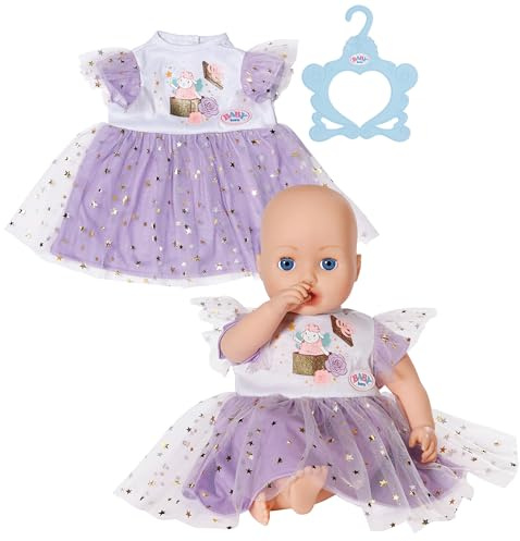 BABY born Robe Tutu Lilas – Robe de poupée en Tulle avec étoiles – Accessoire de poupée de Haute qualité – pour poupées de 43 cm