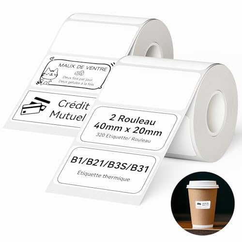 NIIMBOT B1/ B2/B21/ B3S/ B31/B4/K3 Étiquettes, étiquettes adhésives pour bocal，dossier de bureau, école, adresse