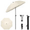 Laneetal Sonnenschirm Balkon, Balkonschirm knickbar φ175cm, Sonnenschutz UV 50+, mit Sonnenschirmhülle, für Balkon Terrasse Garten, Beige