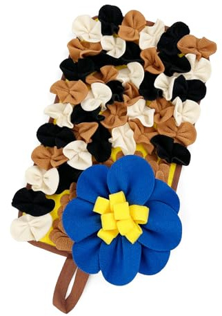 Tapis de recherche de nourriture pour rongeurs Lapins Jouet floral stimulant Favorise un comportement naturel et une mastication sûre. Tapis d'activité de recherche de nourriture pour lapins En tissu