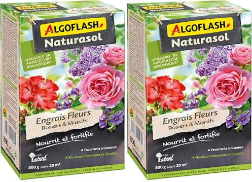 Abono para Flores, Rosas y macizas, hasta 20 m2, dosificador Incluido, 800 g, AROSBIO800 (Paquete de 2)