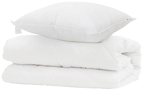 Elegans påslakanset 2-delat vit mikrofiber – ventilerande sängkläder för komfort året runt – lätt och lättskött örngott-set