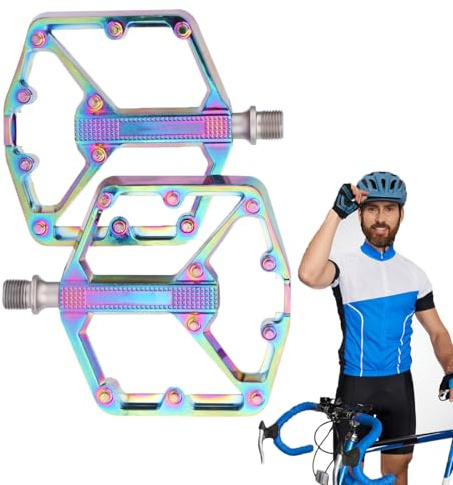 Pédales de vélo de course | Pièce de rechange légère et plate pour roulement DU, pédales larges, spécialement conçues pour les VTT, pour le cyclisme, les voyages, la randonnée, le vélo, l'entraînement