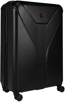 WENGER Ibex Large Hartschalenkoffer mit 4 Rollen, Trolley, Groß, 100 (118) l, Sicherheitsschloss, Damen Herren, Reisen Urlaub, Schwarz, 612041