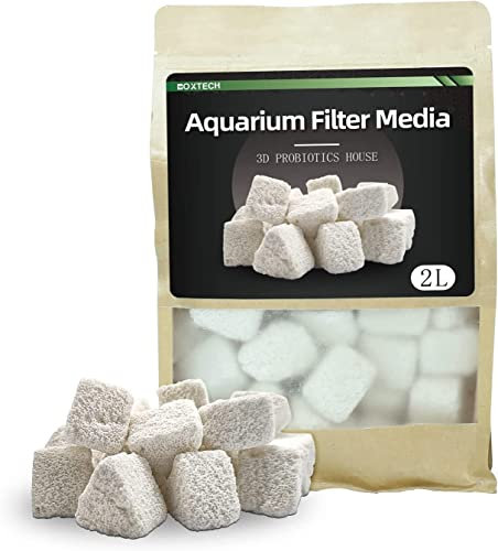 boxtech Aquarium Filter Media, Biological Filter Media for Aquarium Ceramic Bio Filter Media Blocks with Vast Surface Area for Fish Tank Sump, Canister Filter, Koi Ponds(2L)