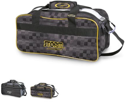 EMAX | Bowling-Ball-Tasche - Storm 2-Ball Tote | Bowling-Tasche für 2 Bowling Bälle | Bowlingkugel-Tasche ohne Schuhfach | Schwarz Gold