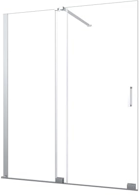 Paroi de douche type Walk-In verre 8 mm à porte coulissante réversible, hauteur 200 (156-160 cm h 200)