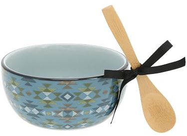 Pavilion Gift Company - My Cabin - Raccoon - 4.5 Serving Bowl With Bamboo Spoon Lodge Cabin Camping Kitchen Serveware