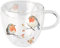 Ambiente Teetasse 200ml Tasse für Heissgetränke Borosilikatglas doppelwandig Serie robin family Rotkehlchen Vögel