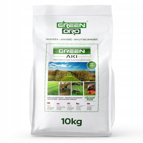 GREEN ORO GREEN AKI 10kg Engrais d'automne concentré pour gazon, graminées ornementales et herbe de la pampa