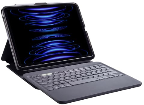 ZAGG Pro Keys 2 iPad-tangentbord och fodral för 11-tums iPad Air (M2), lätt, folio-fodral, avtagbar, lång batteritid, pekskärmshållare, bakgrundsbelysta tangenter, (engelska)