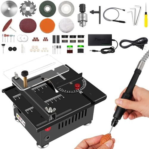 Mini Multi-Functional Table Saw, 100W Desktop Electric Saw, 0°-90° Angle Adjustable, 16MM Cutting Depth, Seven Speed Adjustable Power Supply, Suitable for Wood Plastic Acrylic Cutting