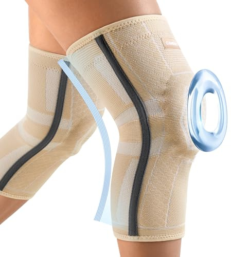CAMBIVO 2Pcs Rodilleras Menisco y Ligamento, Rodillera Rotuliana Compresion con Estabilizadores Laterales y Almohadilla de Rótula, Rodillera Ortopedica para Gym, Running, Unisex