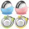 Yamobi 2 piezas de cuenco de puré con ventosa de silicona para bebé, cuenco infantil 2 en 1 de acero inoxidable y silicona, set de cuenco antideslizante para bebé