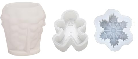 Midnadiy moule a bougie noel, doux moule silicone bougie, faciles à démouler, texture fine, pour la fabrication de bougies, artisanat en résine