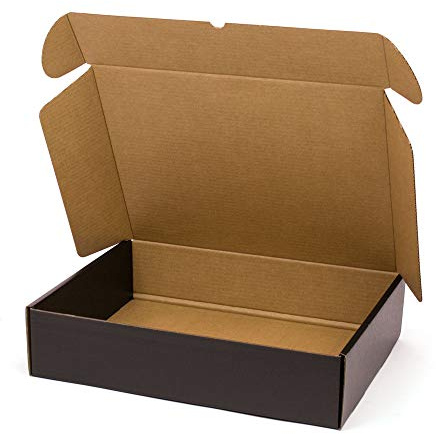 Pack 10 Cajas Cartón Kraft Automontables con Tapa Color Negro – Resistentes para Envíos, Ecommerce y Mensajería con medidas 42x32x10 cm