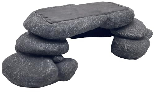 Hobby Heat Cave terrarium, dekoration, grotta av polyresin I 32 x 18 x 9 cm I värmelagrande reptiler, grotta med äkta skiffersten I naturligt gömställe och solplats för bartagamn, geckos och ormar