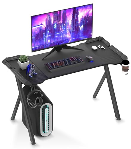 HENGMEI Gaming Schreibtisch Stehpult in Gaming Tisch Groß Computertisch Y-Frame PC Schreibtisch für zu Hause/Büro, 120x60x75cm (Schwarz)