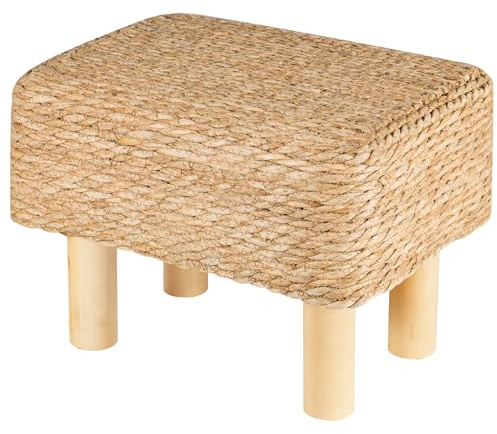 GREENSAPPIRE Foot Stool Hand Weave Ottoman Dressing Bench & Storage Ottoman, Versatile Footrest for Living Room & Bedroom Seating Accent