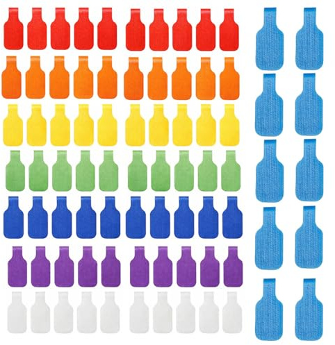 80 Pcs Wire Labels, Reusable Write-On Cord Labels for Electronics, Wire and Electrical Cable Marking, Ideal for Charging Cable Management and Identification (80, 8 Colors)