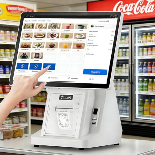 AETEREOS Terminal TPV con Pantalla táctil 15,6 Pulgadas para Caja registradora, cajero para supermercados, CPU I5, 8 GB de RAM, SSD de 128 GB, para Comercio minorista, Catering Single-Screen