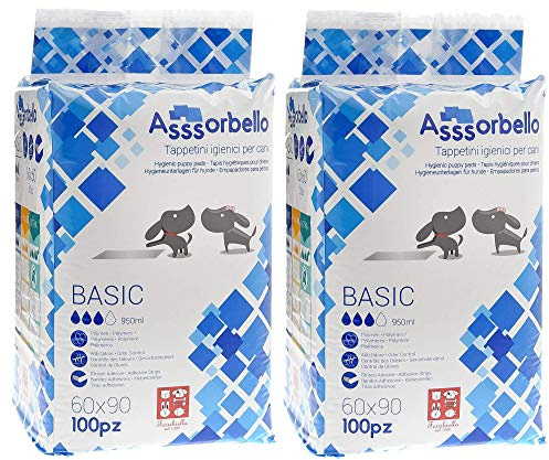 2 Confezioni Tappetini Igienici 60x90 cm per Cani Ferribiella Assorbello Basic 100pz