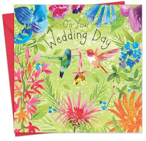 Twizler Wedding Card with Hummingbirds - On Your Wedding Day Card for Bride & Groom - Congratulations Gifts