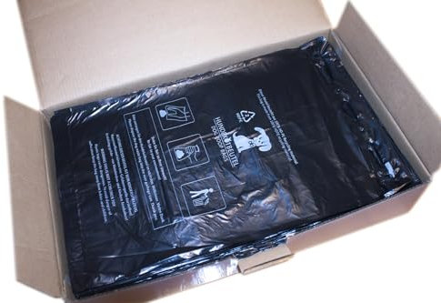 1000 Stück Hundekotbeutel (10 Blöcke á 100 Beutel), zum Aufhängen, schwarz in 21 x 31,5 cm + 3,5 cm Rand